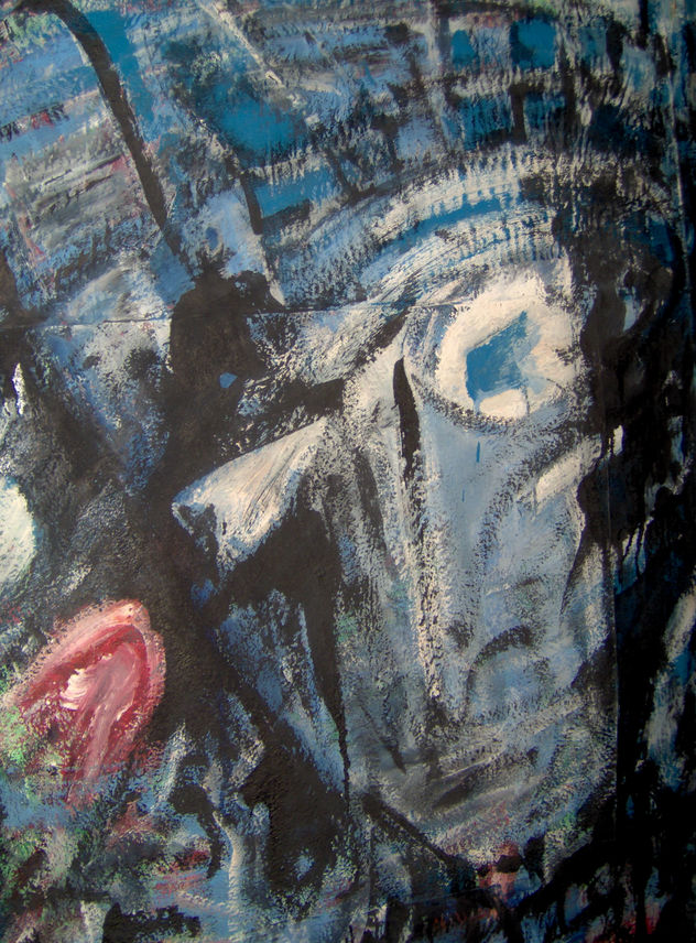 Mann im blauen Schatten