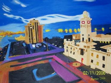 MALECON VERACRUZ MEXICO. Oil Canvas Landscaping