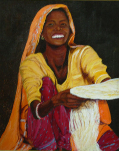 Sourire de l'Inde Acrylic Canvas