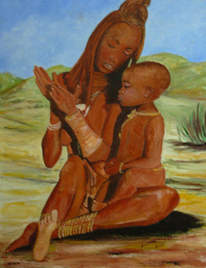 Mère Himba et son enfant