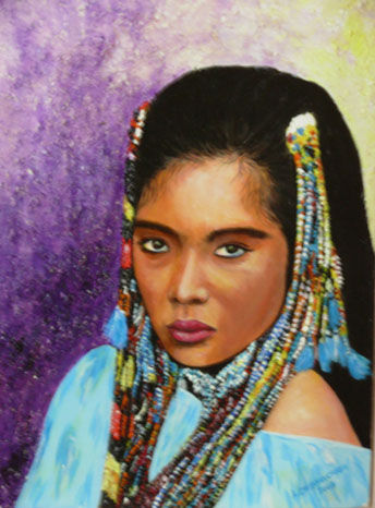 Jeune Philippine aux Perles Acrylic Canvas