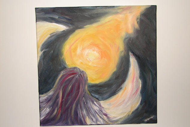 L'Ange et le Tunnel de lumière Oil Canvas