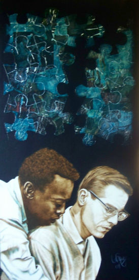 Kind of Blue - 50 anos Acrylic Canvas Portrait