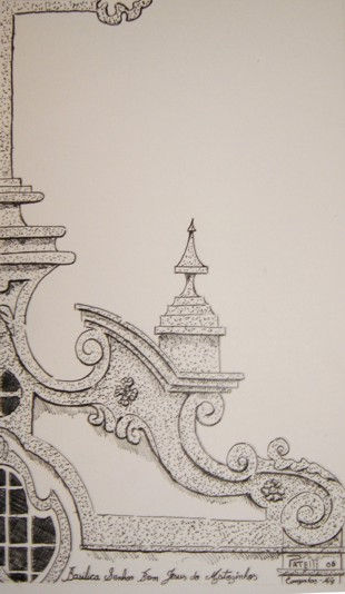 detalhe da igreja Bom Jesus de Matosinhos- Congonhas do Campo-MG Ink