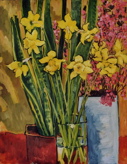 Daffodils#2 Oil Canvas Still Life Paintings