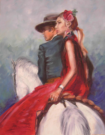 Feria de abril Oil Canvas Figure Painting