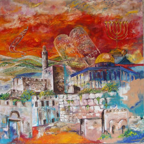 jerusalem rojo y piedra Oil Canvas Landscaping