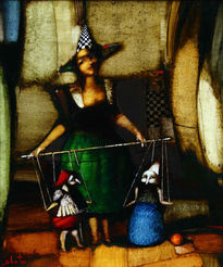 Lady with marionettes