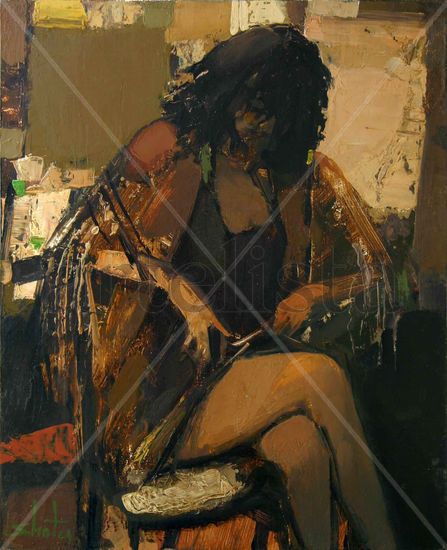 Sitting girl Oil Canvas Others