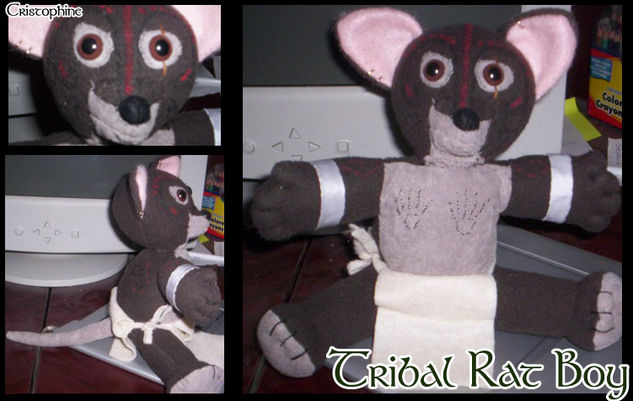 Tribal Rat plush Escultura Textil