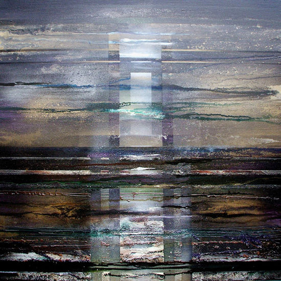 North Sea Oil Rig Ghost Mixed media Canvas Marine Painting