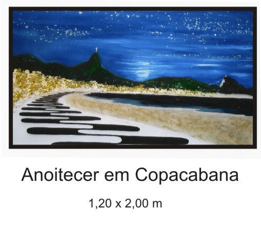 anoitecer em copacabana Acrylic Textile Others