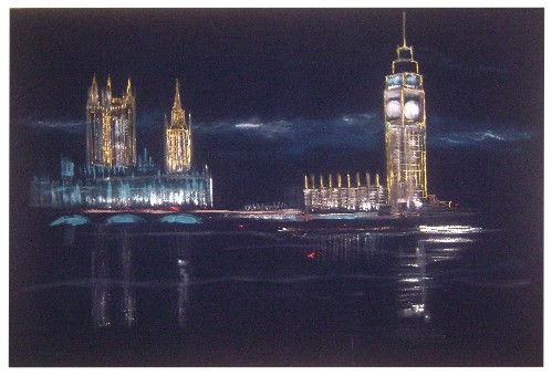 Londres a noite Acrylic Textile Others