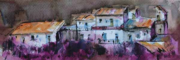 "Casas I". Serie Córdoba. Watercolour Paper Landscaping