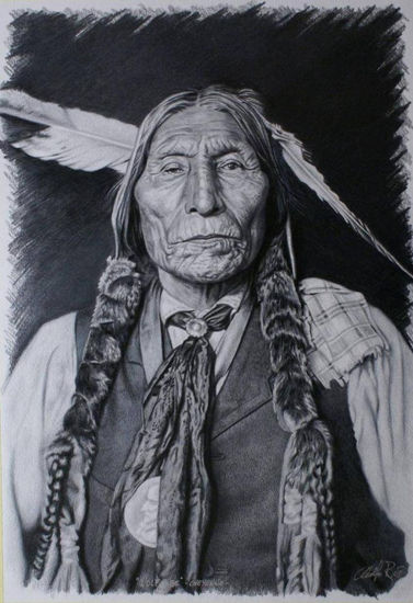 Wolf robe.  Cheyenne. Pencil (coloured) Paper Portrait