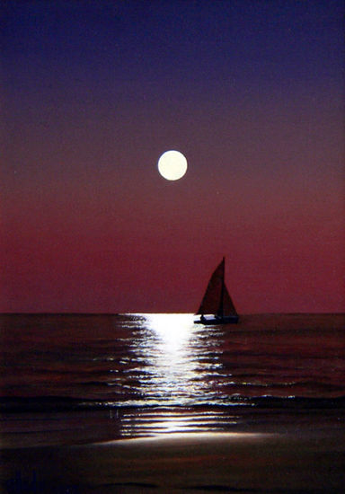 Lights and shadows over the sea Oil Canvas Marine Painting