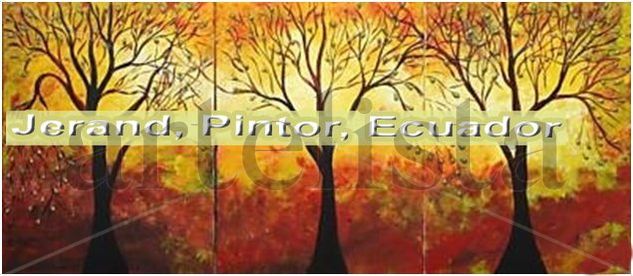 ARBOL TRIPTICO 3 Oil Canvas Landscaping