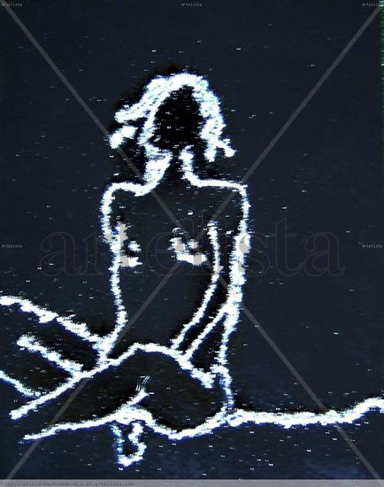 Woman made with steel remains Panel Nude