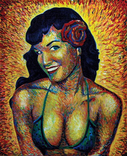 Betty Page Oil Canvas Portrait