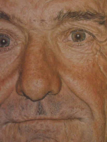 Rufo Arias, homless.  Detail. Pencil (coloured) Paper Portrait