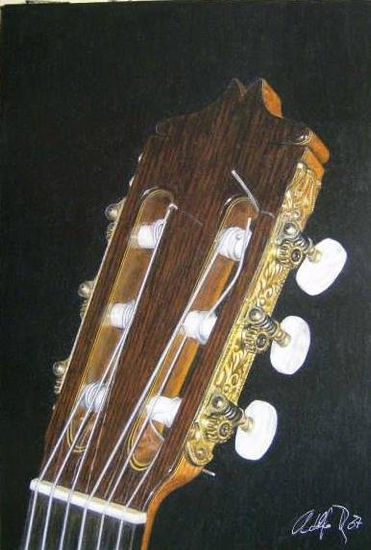 My guitar. Pencil (coloured) Paper Figure Painting