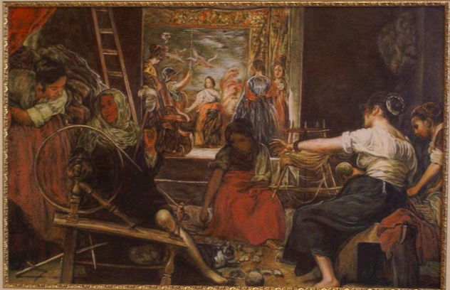 The Spinners. The fable of Arachne. Velazquez.
