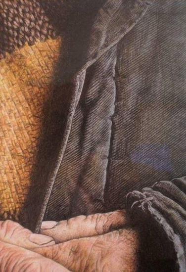 Russian peasant. National G.  Detail. Pencil