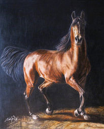 Chestnut horse.