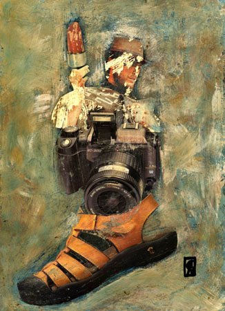 8- CRIS ACQUA Collagemania Mixed media Paper Figure Painting