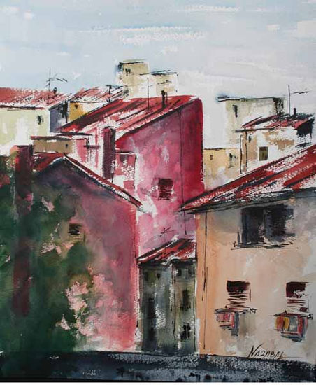 "Casas VIII". Serie Colliure. Watercolour Paper Landscaping