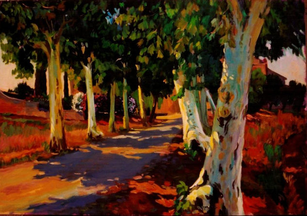 Camino de platanos Oil Canvas Landscaping