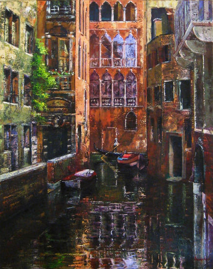 Rio della Verona, by Amapola Herrera Óleo Lienzo Paisaje