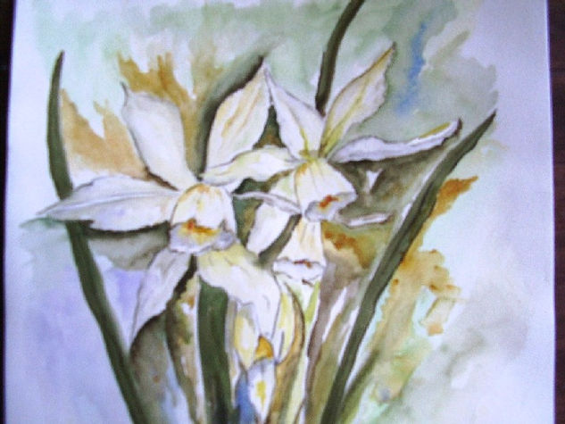 jacintos Watercolour Canvas Floral Painting