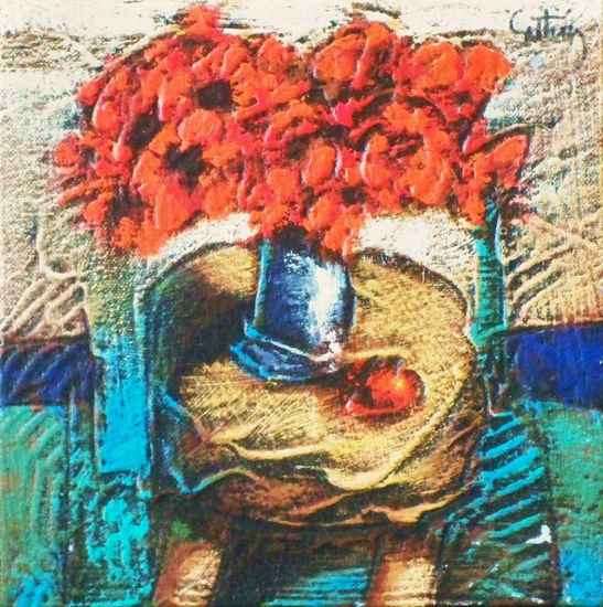 From the Spirit's Garden: "Red Flowers" Mixed media Canvas Others