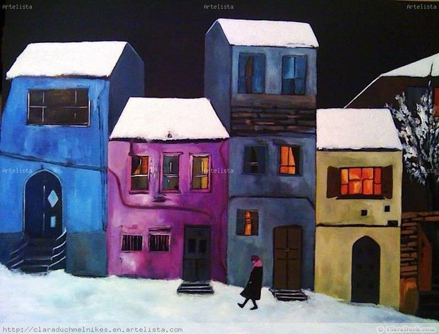 Christmas at night Oil Canvas Others