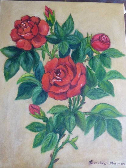 roses Oil Canvas Floral Painting