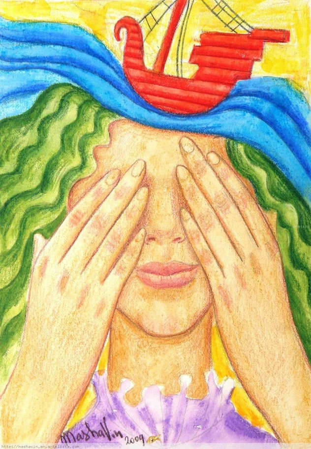 watercolour 1. Series: I do not see, I do not listen, I do not speak.