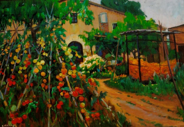 Masia patio y huerto Oil Canvas Others