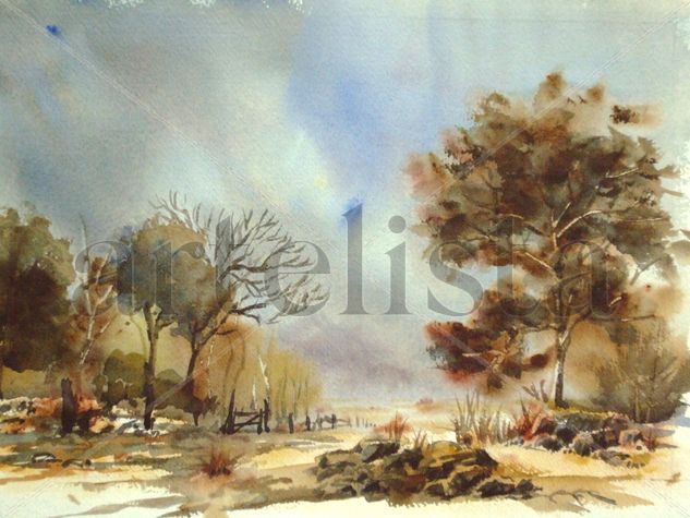 arbol rojizo Watercolour Paper Landscaping