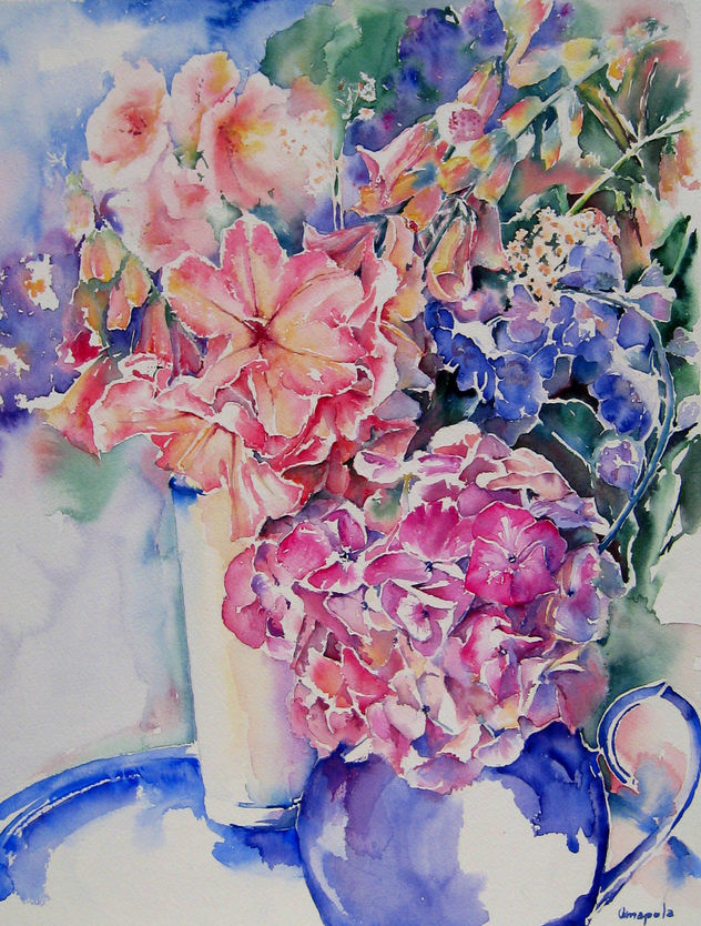 Blue teapot, by Amapola Herrera