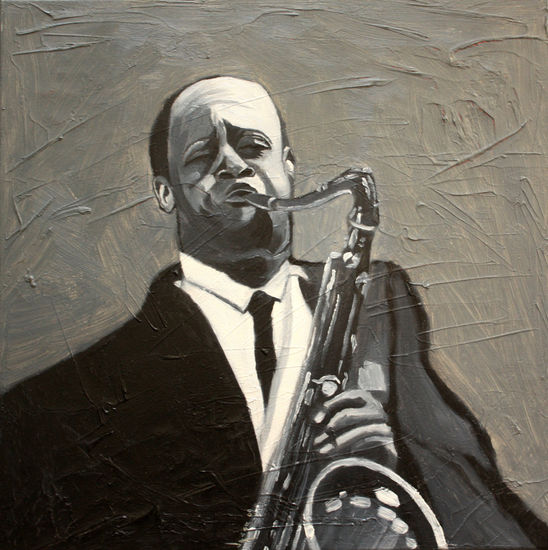 Coleman Hawkins,Newport. Óleo Lienzo Figura