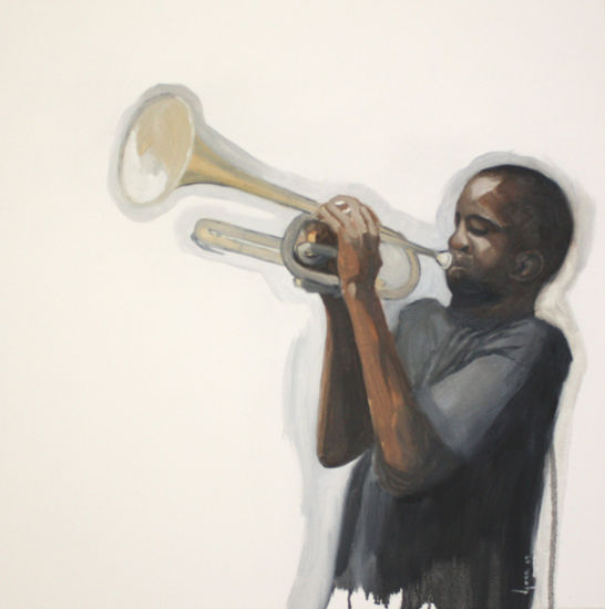 JAZZ MAN V. Oil Canvas Figure Painting