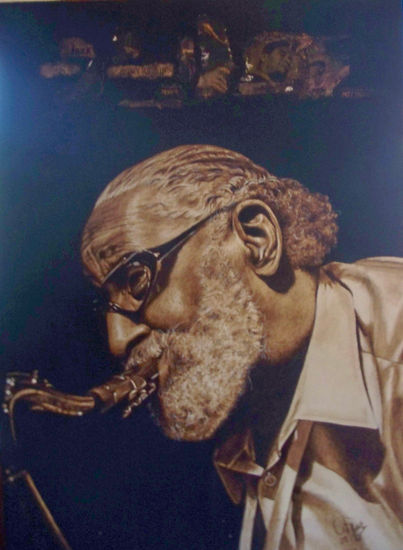 Jazz-Sonny Rollins Acrílico Lienzo Retrato