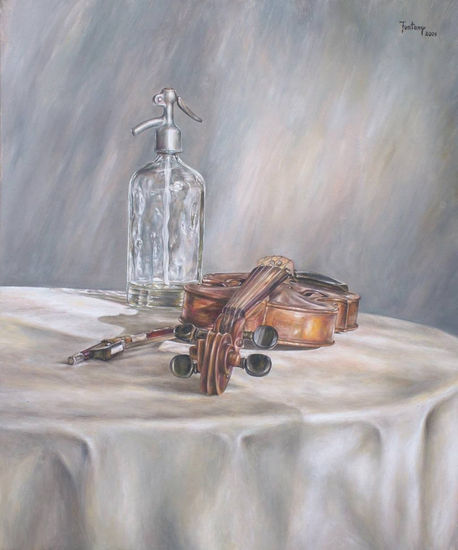 A violin and soda Oil Canvas Others