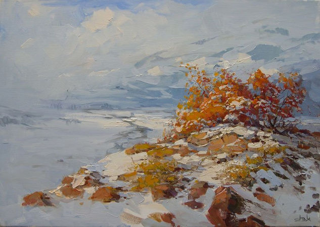 Valley of Podkumok in winter Oil Canvas Others