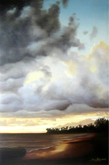 "Cloudy Sunset" Oil Canvas Landscaping