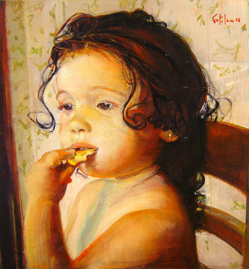 Galletita Oil Panel Figure Painting