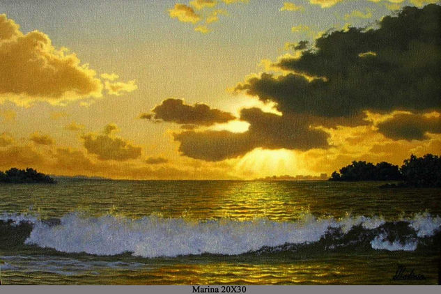 ´´atardecer´´ Oil Canvas Marine Painting