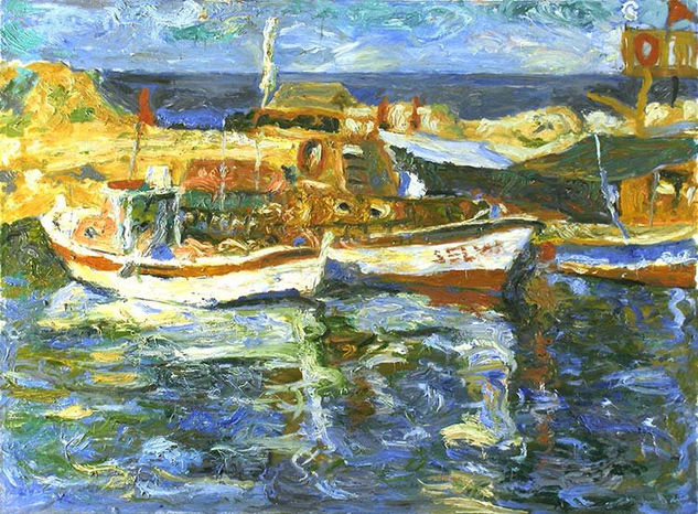 Boats Oil Canvas Marine Painting