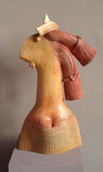 A girl in a hat Carving Figurative